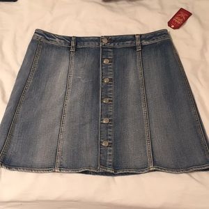NWT Denim button down mini skirt